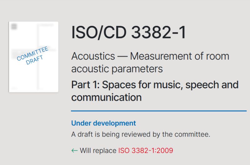 ISO 3382-1 Committee Draft Released